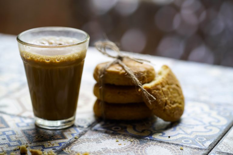A glass of milky chai